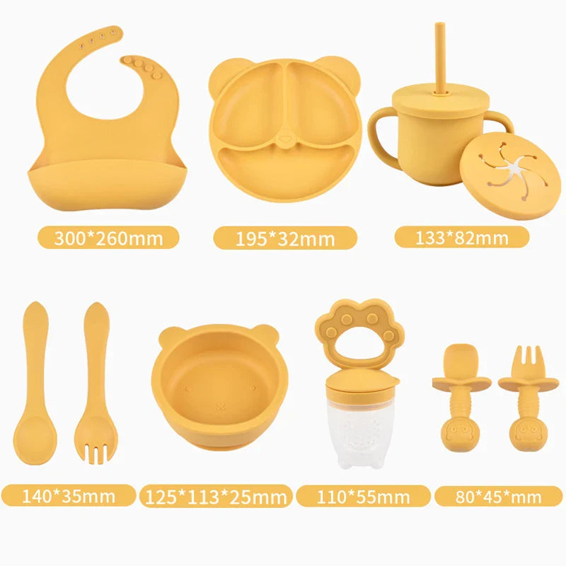 Silicone baby feeding set
