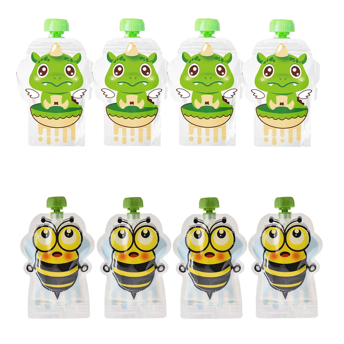 8pcs 148ml BPA-Free Reusable Sealed Complementary Food Pouch