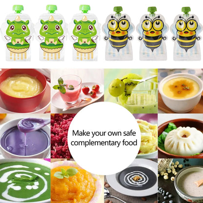8pcs 148ml BPA-Free Reusable Sealed Complementary Food Pouch