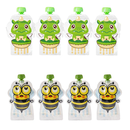 8pcs 148ml BPA-Free Reusable Sealed Complementary Food Pouch