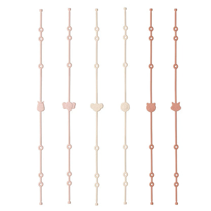6pcs Silicone Baby Toy & Pacifier Straps